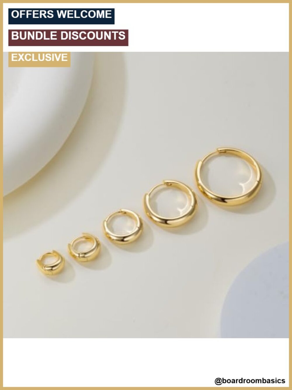 14K Gold Plated Hoop Earrings for Women Small Huggie Gold Earrings - Picture 5 of 6
